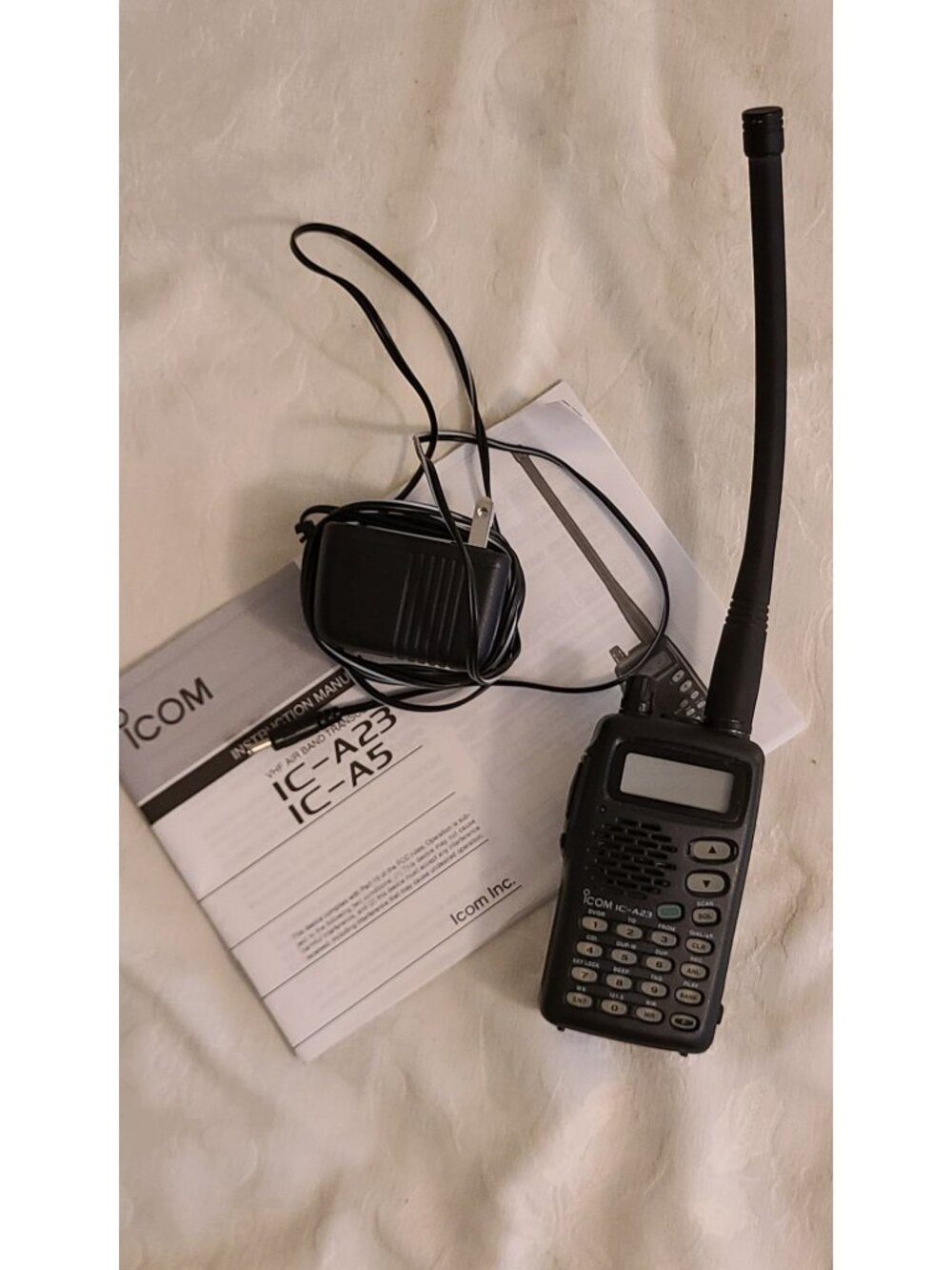 ICOM IC-A23 VHF Air Band Transceiver + Antenna + Manual